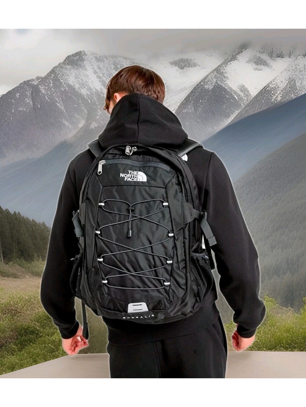 The North Face Backpack Classic Borealis Blac School Bag Hiking Camping Day Pack